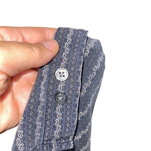 Perry Ellis Vintage 90s Mens Shirt Size Large Gray Button Down Long Sleeve - Picture 6 of 10